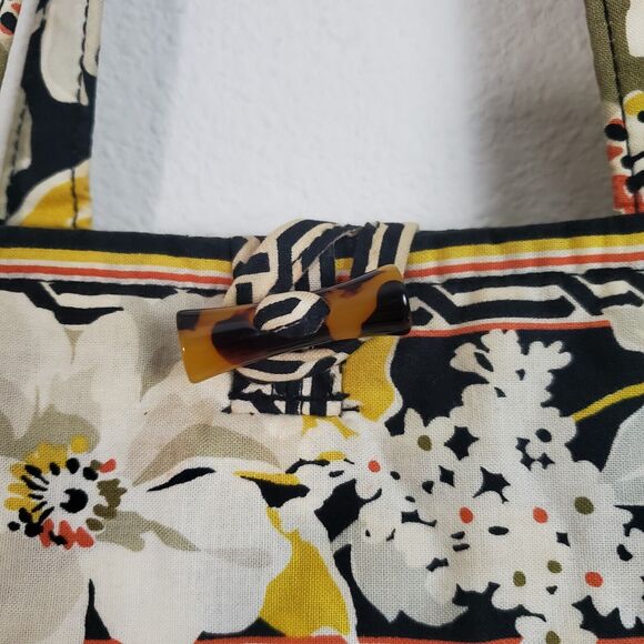 Vera Bradley Dogwood Medium Tote Yellow Floral Shoulder Bag Shopping Retired - Picture 3 of 11